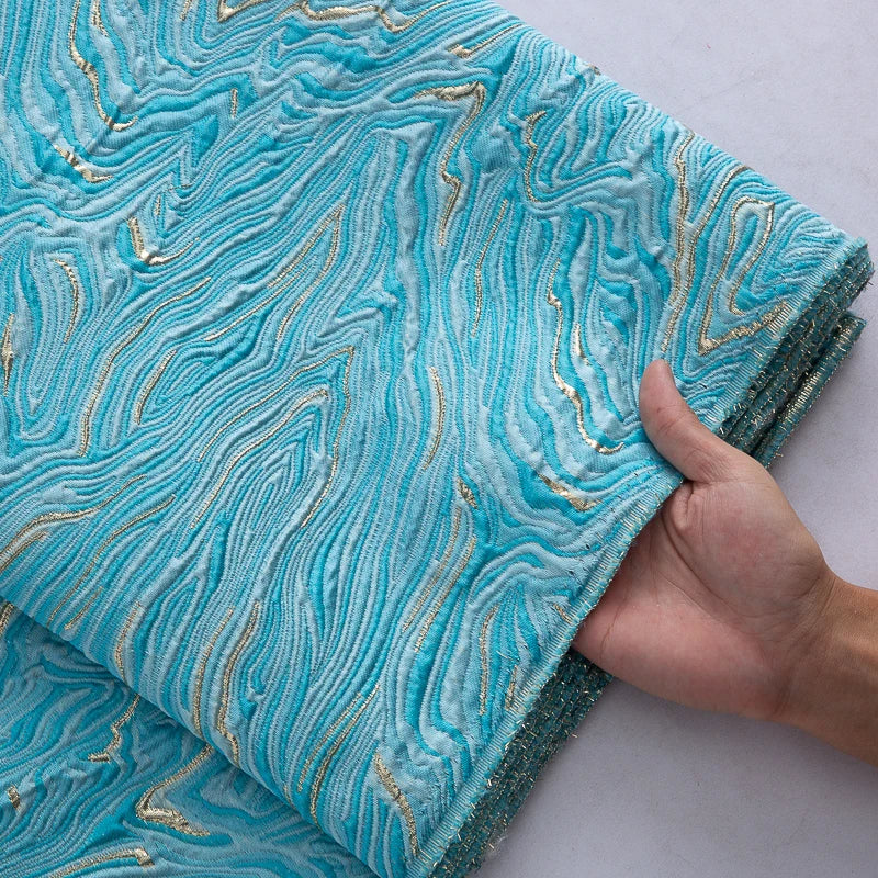 SJD LACE Nigerian Brocade Lace Fabric 5Yards African Jaqcuard Gilded Lace High Quality Damask French DIY Sewing Material For Women Wedding Prom Dress Party Cloth 4063