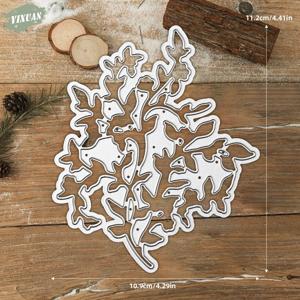 Spring Season Floral Branches Cutting Dies Clear Stamp Set DIY Scrapbooking Metal Dies Silicone Stamp Card Making Albums Decor