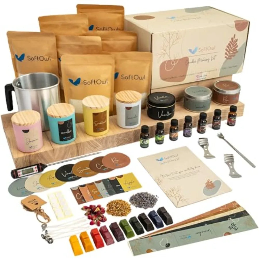 7-scent premium soy wax candle set, home decor & DIY fragrance essentials