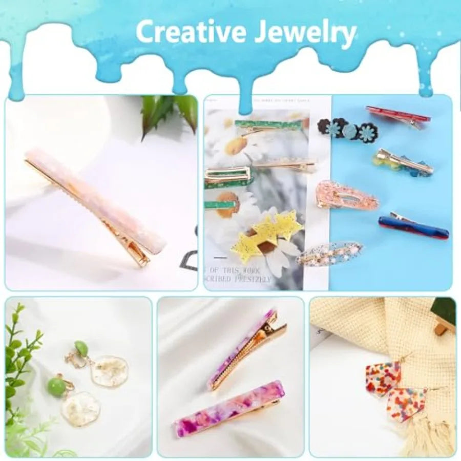 UV Resin Jewelry Making Kit, Crystal Clear Resins with Light and Molds, DIY Jewelry Making Resin Kits, Resina Starter Kit for K