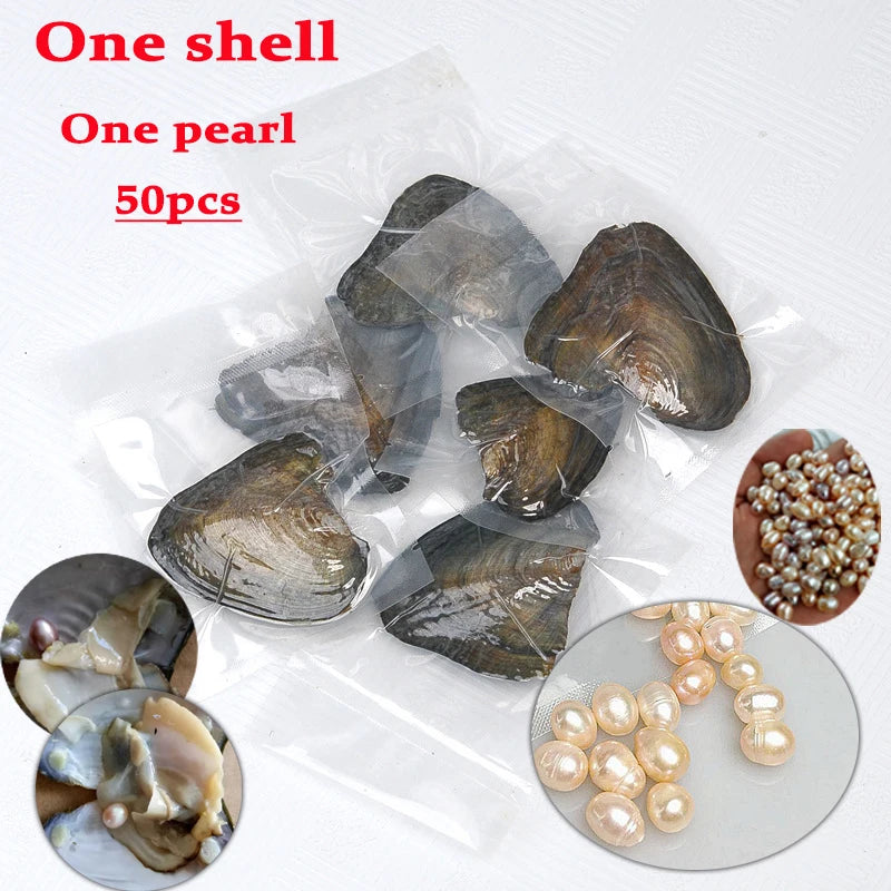 50pcs/Lot Natural Cultured Oyster Freshwater Pearl Mixed Colors Shape for Jewelry Making DIY Handmade Love Wish Gift