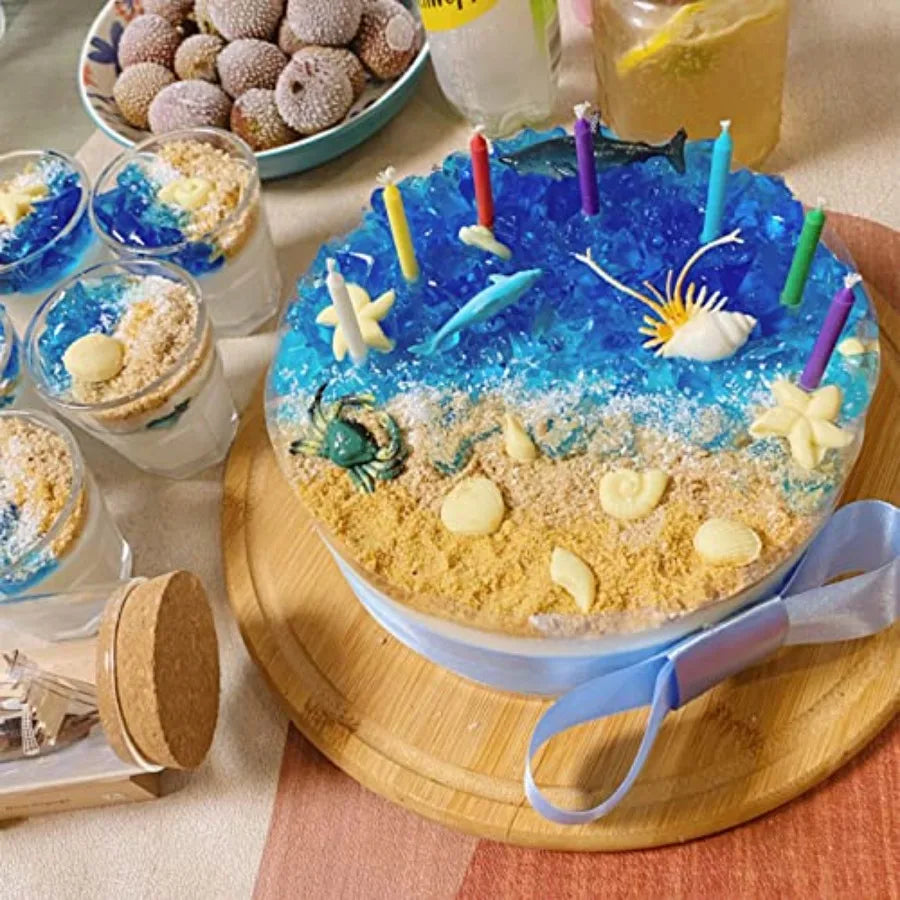 3 PCS Marine Theme Cake Fondant Silicone Mold Seashell Conch Starfish Coral Baking Molds for DIY Cake Decoration Chocolate Cand