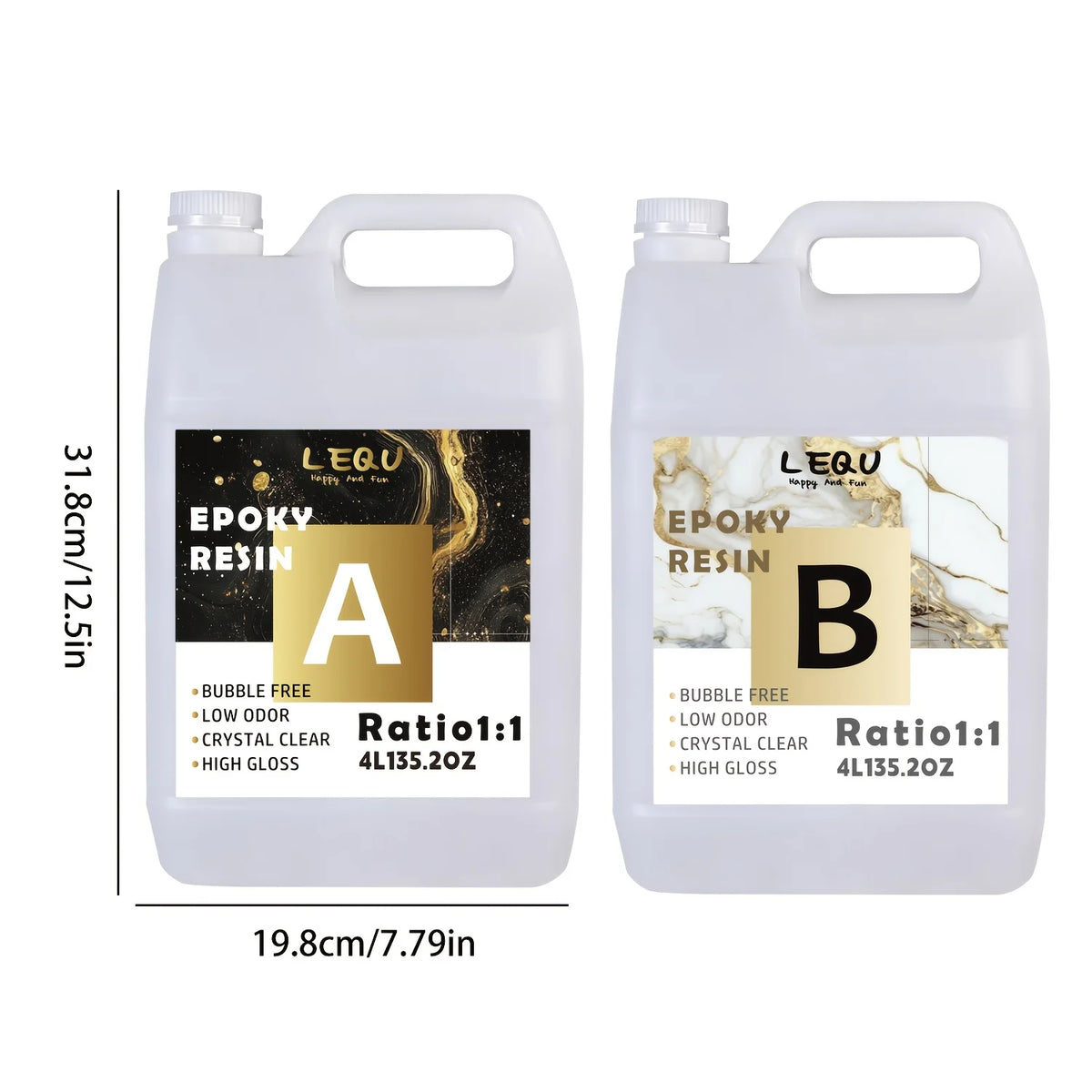 LEQU 8000MLCrystal Clear 1:1Epoxy Resin Kit-No Yellowing, Bubble-free, High Gloss, Fast-curing, Highly Durable, Art Resin, Suitable For River-table Projects, Art Casting, Jewelry Making, Handmade Gifts And Projects, Molds