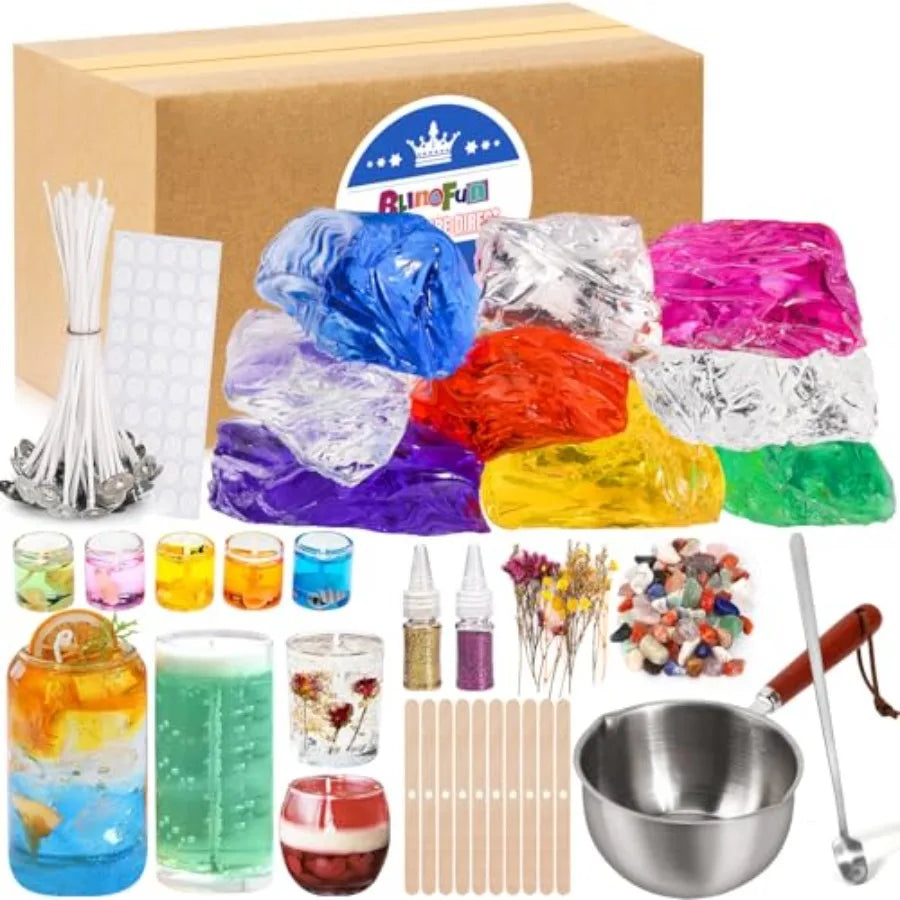 Home DIY Candle Making Kit, 7 Colors Gel Wax with Full Accessories, Easy for Beginners