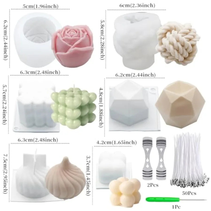Great for home DIY, silicone mold set perfect for making candles, cakes and soaps