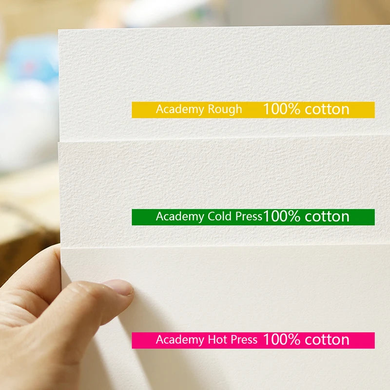 Baohong Academy Watercolor Paper Pad 300Gsm 140lb 100% Cotton Acid Free Pure Cotton Watercolor Papers 20 Sheets