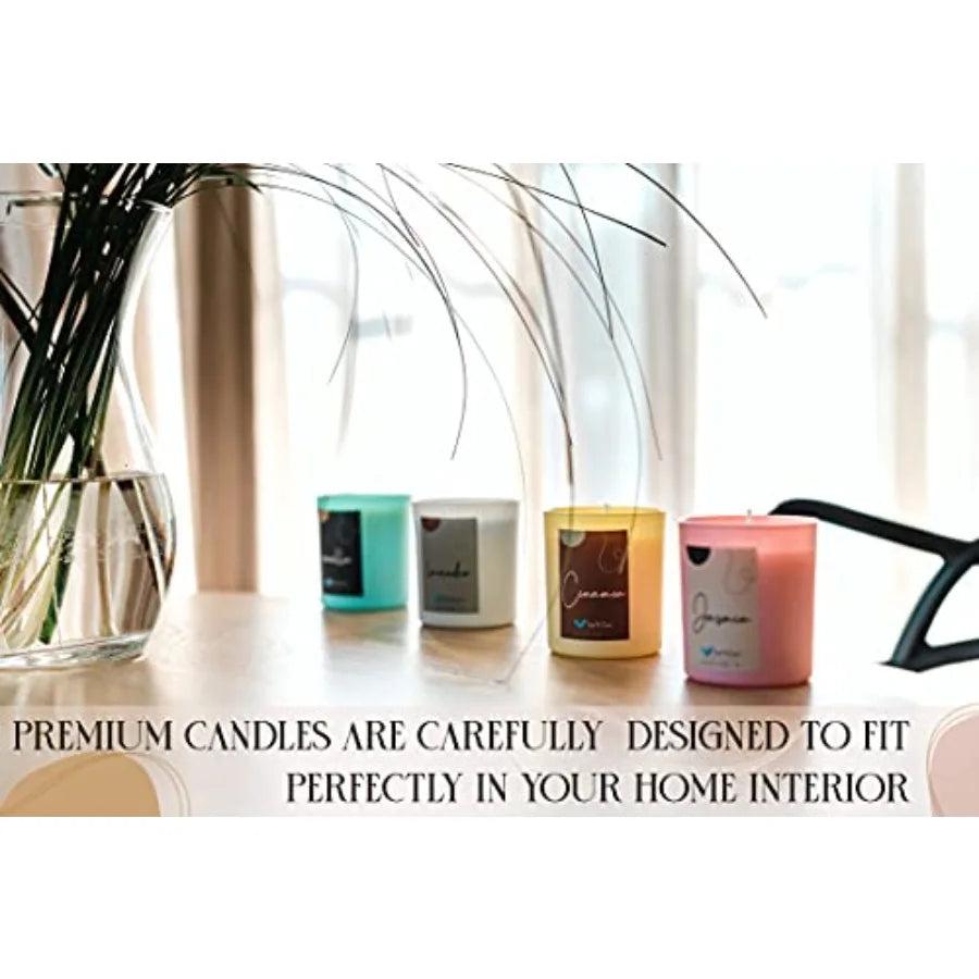 7-scent premium soy wax candle set, home decor & DIY fragrance essentials