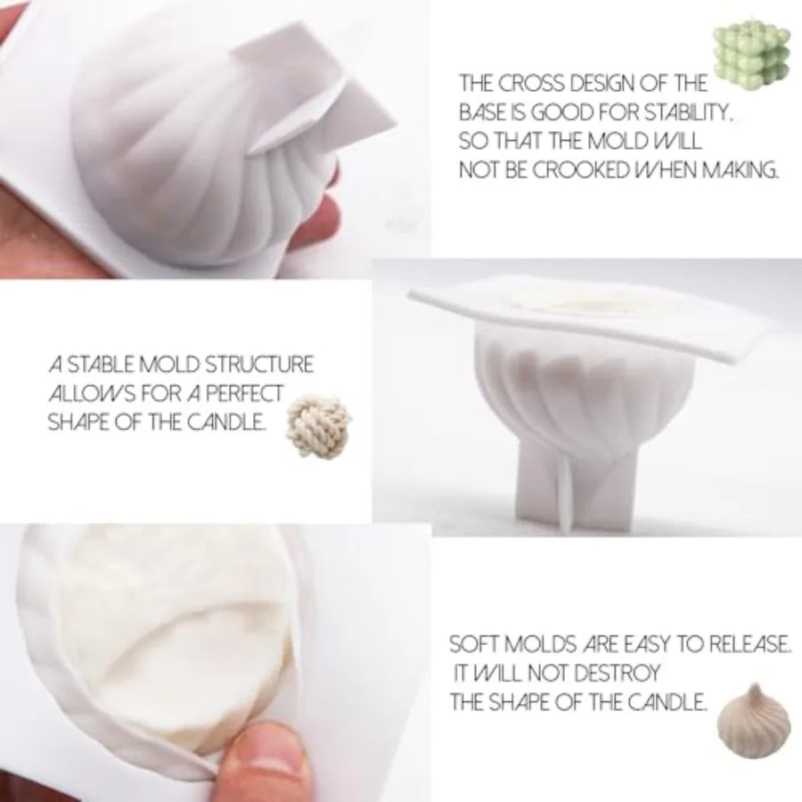 Great for home DIY, silicone mold set perfect for making candles, cakes and soaps