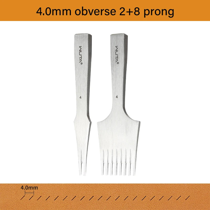 WUTA 1PC Professional Sharp Leather Chisel Punch French Style Pricking Iron Punching Tool High Polish DIY Leather Craft Tools