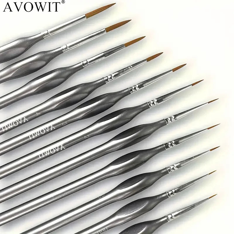 11pcs Detail Brush Set, Triangle Handle Micro Brush, Acrylic Painting Art Brush, Model Oil Painting, Digital Painting Set
