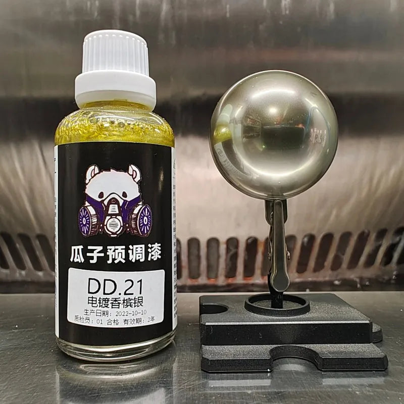 50ML Chrome Water Based Pre-thinned Airbrush Paint Mirror Metallic Finish for Scale Model DIY Hobby Spraying Pre-mixed Paint