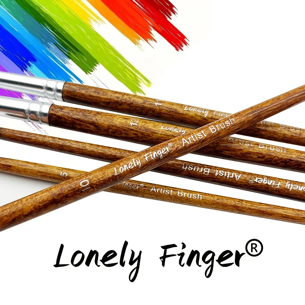 12pcs Premium Artist Paint Brush Set - Soft Synthetic Nylon, Versatile Round Pointed Tips for Acrylic, Watercolor, Oil & Gouache