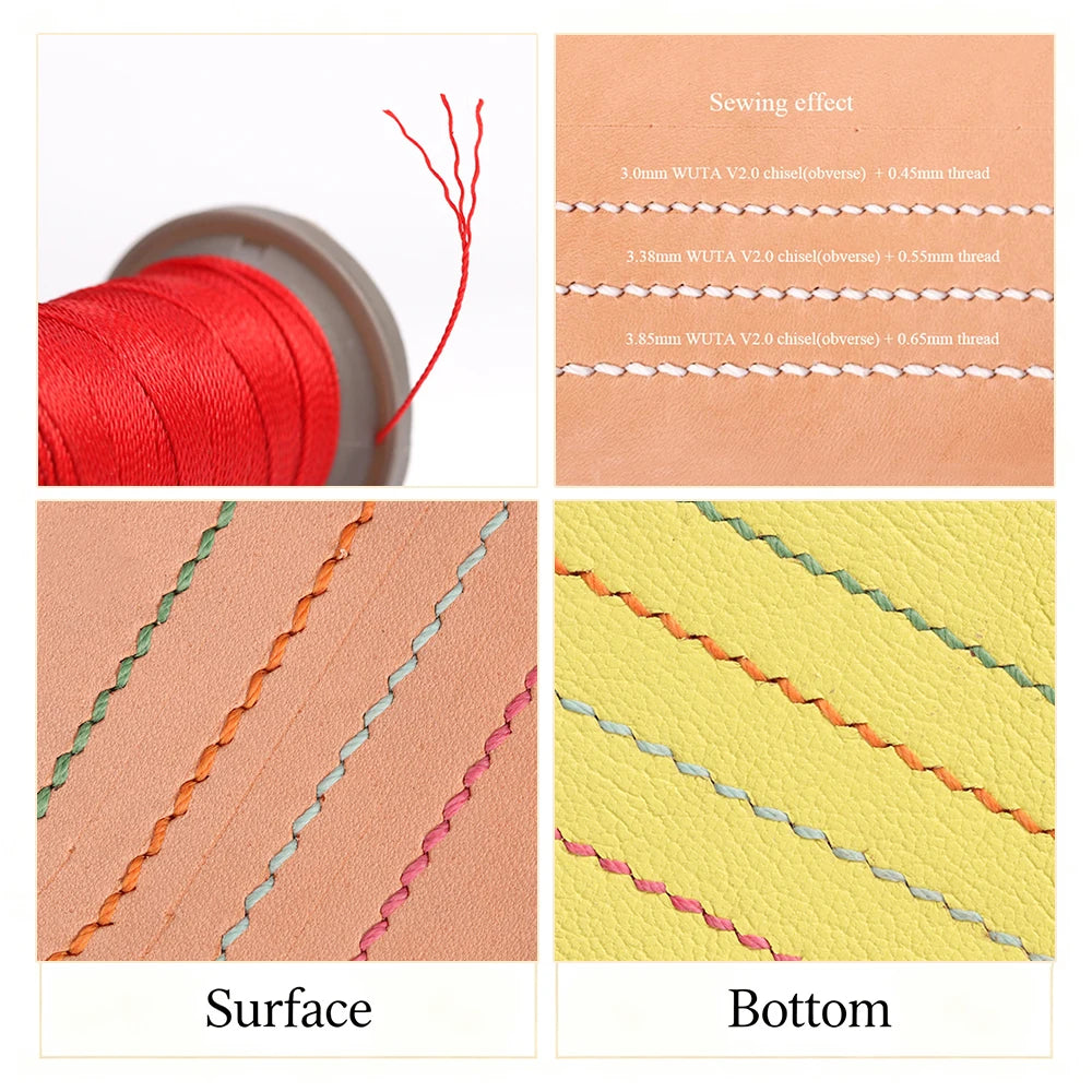 WUTA 1 Set 20 Pcs Leather Craft Thread Round Waxed Thread Polyester Hand Sewing Line High Quality DIY Leather Tools Work Cord