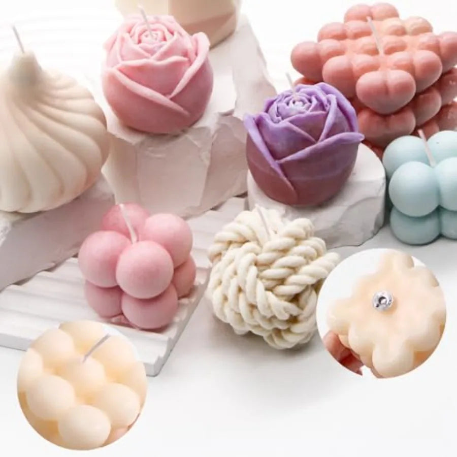 Great for home DIY, silicone mold set perfect for making candles, cakes and soaps