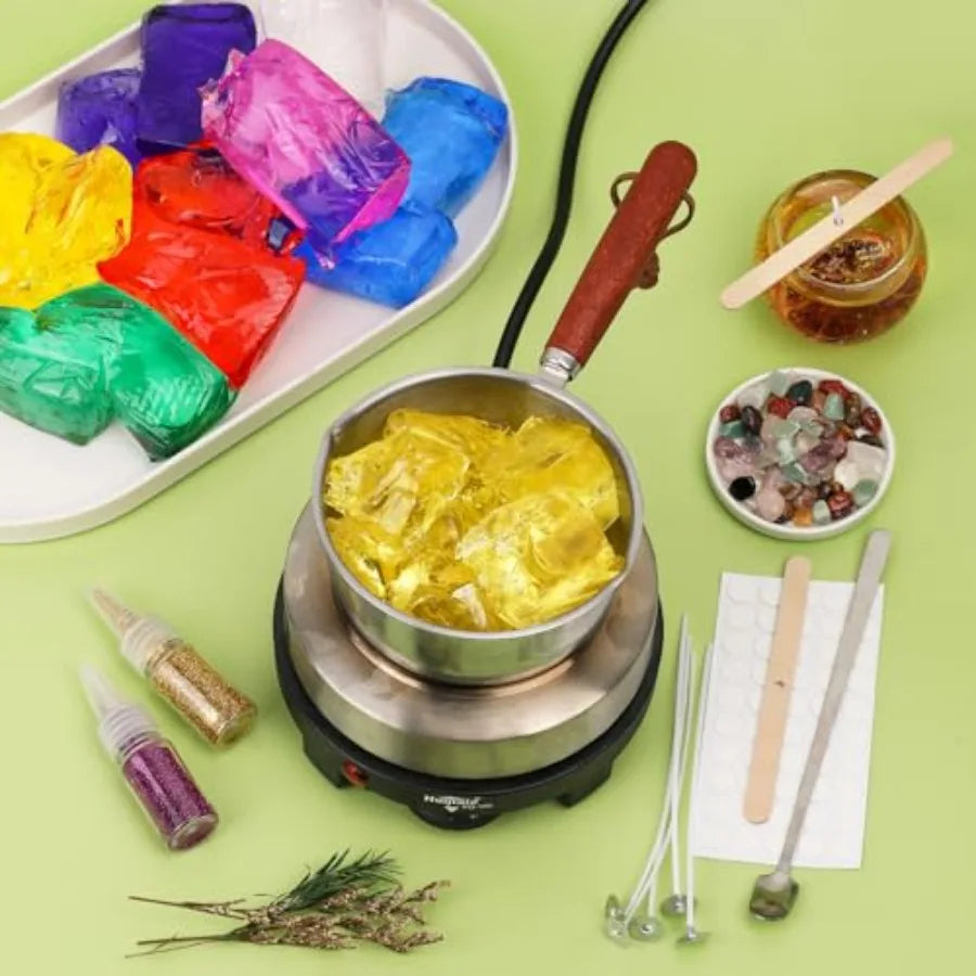 Home DIY Candle Making Kit, 7 Colors Gel Wax with Full Accessories, Easy for Beginners