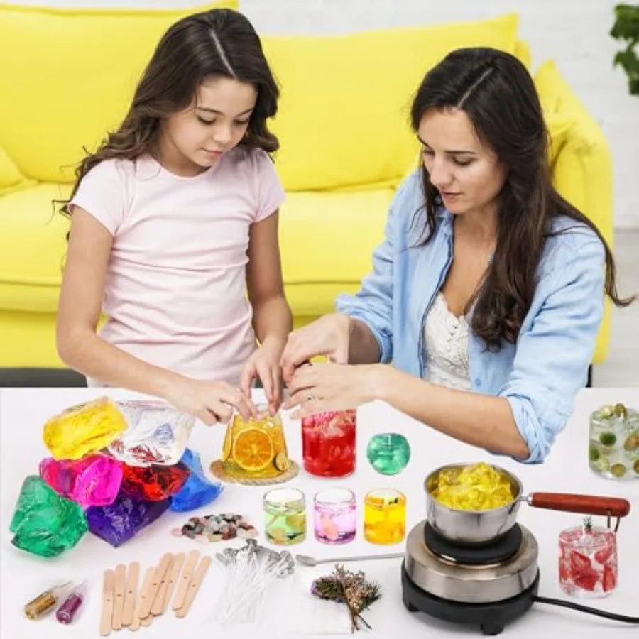 Home DIY Candle Making Kit, 7 Colors Gel Wax with Full Accessories, Easy for Beginners