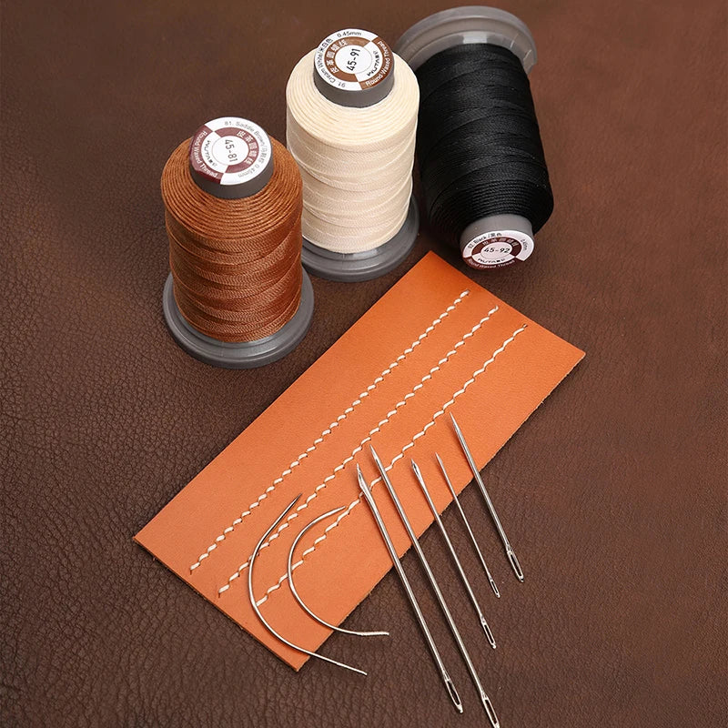 WUTA 1 Set 20 Pcs Leather Craft Thread Round Waxed Thread Polyester Hand Sewing Line High Quality DIY Leather Tools Work Cord
