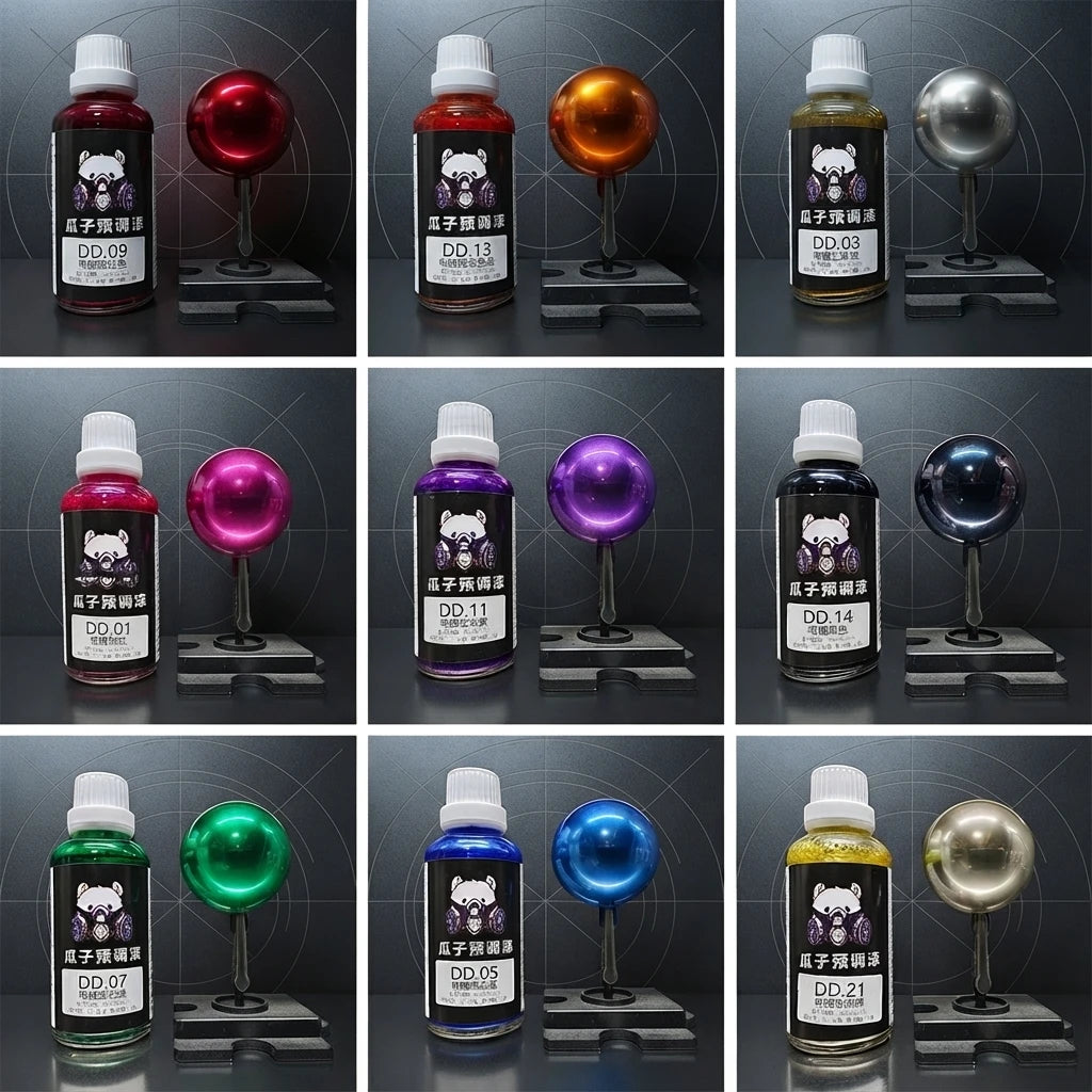 50ML Chrome Water Based Pre-thinned Airbrush Paint Mirror Metallic Finish for Scale Model DIY Hobby Spraying Pre-mixed Paint