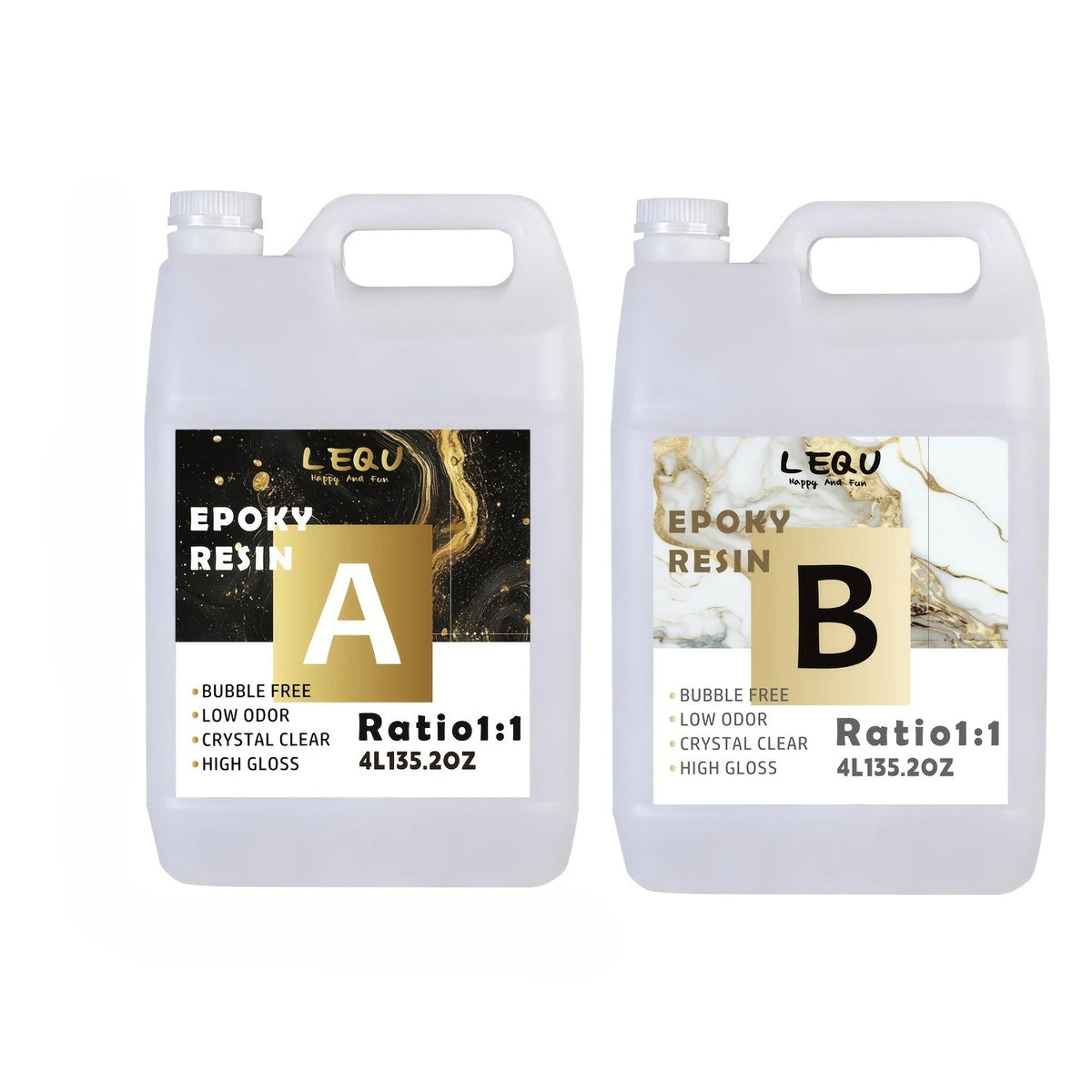 LEQU 8000MLCrystal Clear 1:1Epoxy Resin Kit-No Yellowing, Bubble-free, High Gloss, Fast-curing, Highly Durable, Art Resin, Suitable For River-table Projects, Art Casting, Jewelry Making, Handmade Gifts And Projects, Molds