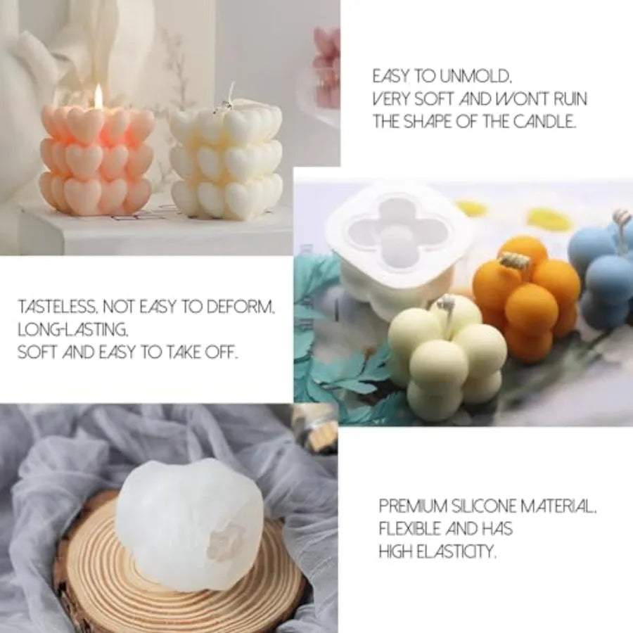 Great for home DIY, silicone mold set perfect for making candles, cakes and soaps