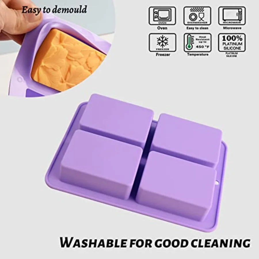 Soap Molds Silicone 3D Rectangular Flower Pattern Silicone Molds 3D Rectangular Flower Pattern Silicone Molds for Handmade Craf