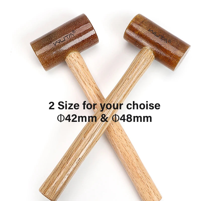 WUTA 100% Rawhide-head Mallet Leather Craft Hammer Stamping Jewelry Leather Worker Craft Tool Good Buffering Capacity 48mm 42mm
